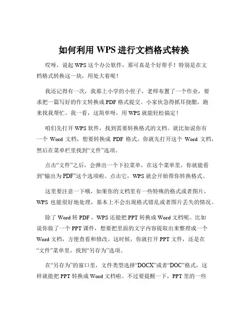 如何利用WPS进行文档格式转换