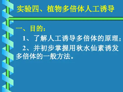 植物多倍体人工诱导