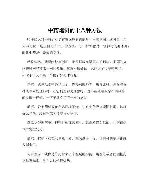 中药炮制的十八种方法