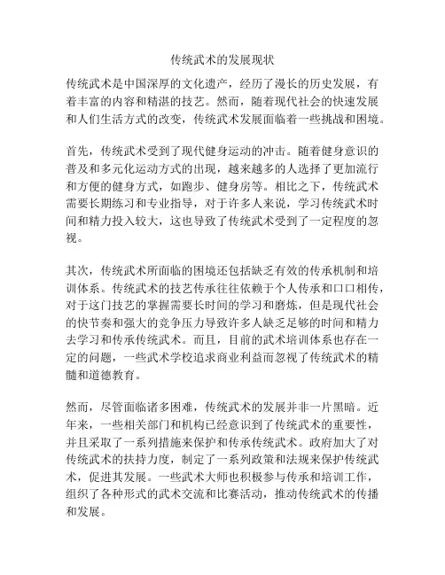 传统武术的发展现状