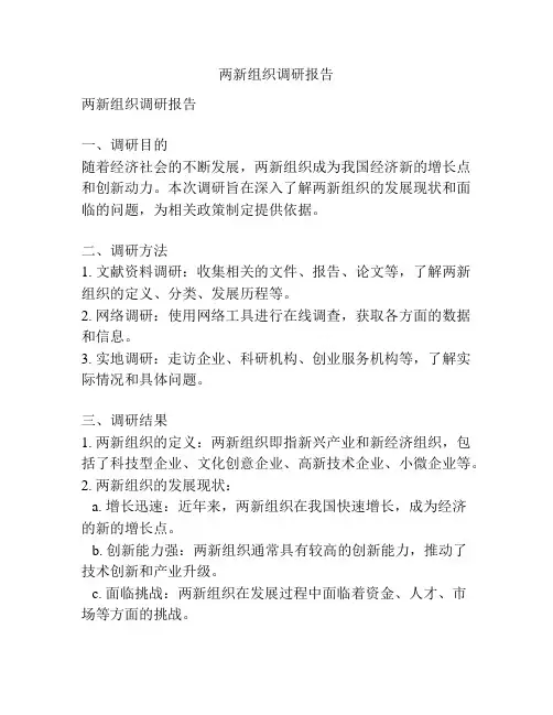 两新组织调研报告