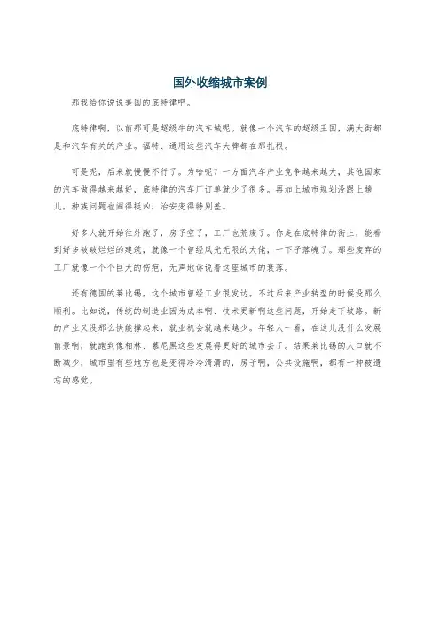 国外收缩城市案例