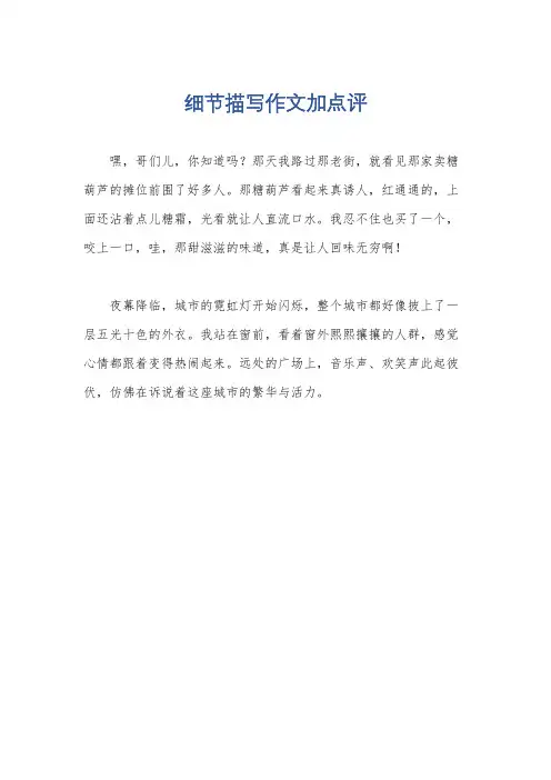 细节描写作文加点评