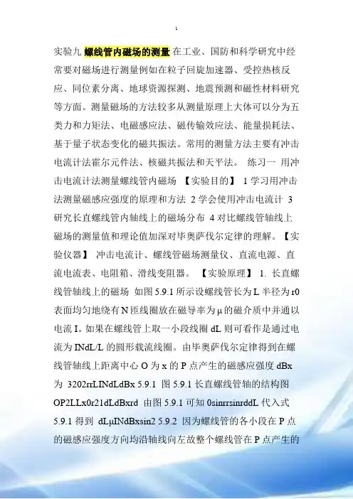 螺线管内磁场的测量