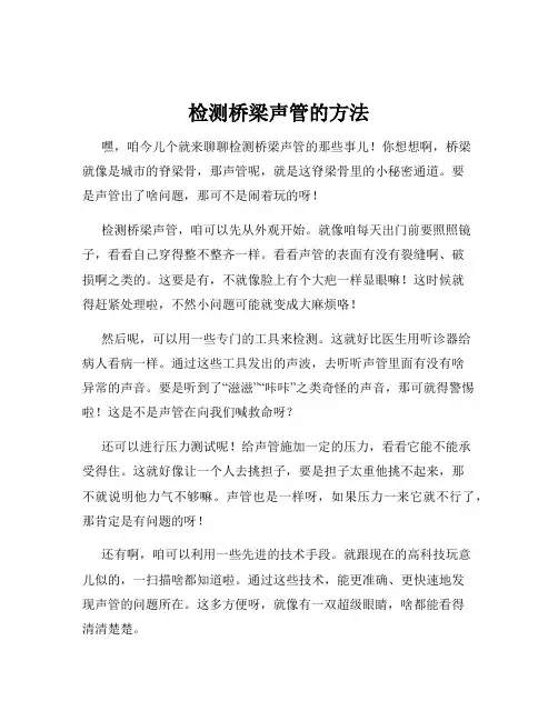 检测桥梁声管的方法