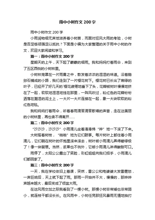 雨中小树作文200字