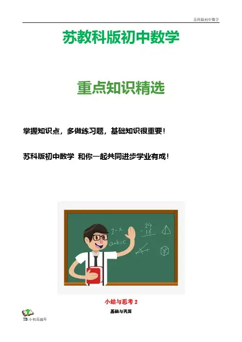 苏教科版初中数学八年级上册 小结与思考学案2 