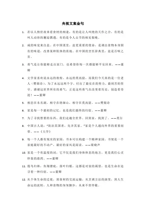 央视文案金句