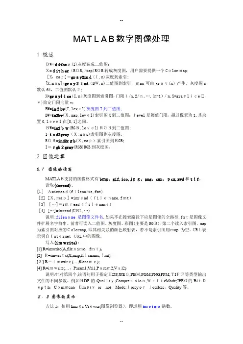 非常全非常详细的MATLAB数字图像处理技术