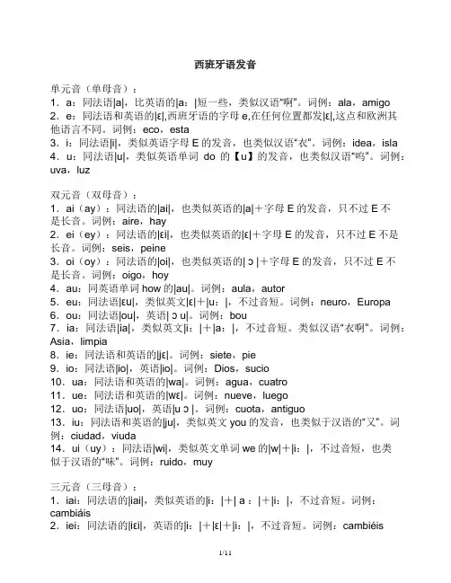 西班牙语发音快速入门