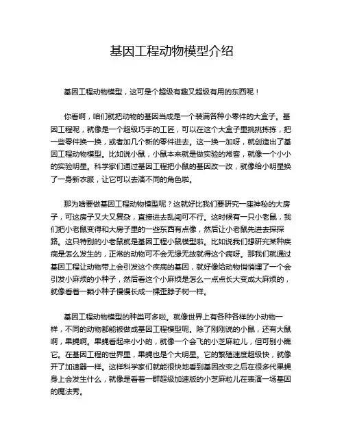 基因工程动物模型介绍