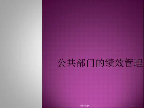 公共部门的绩效管理PPT课件