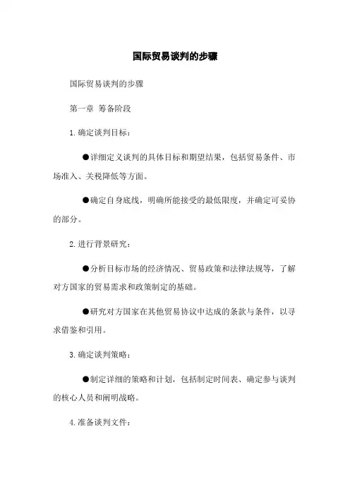 国际贸易谈判的步骤