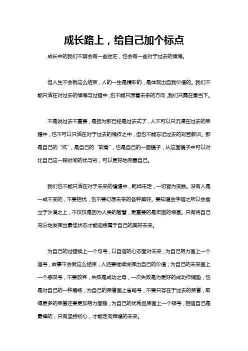 成长路上给自己加个标点700字作文