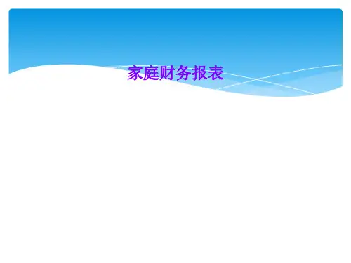 家庭财务报表
