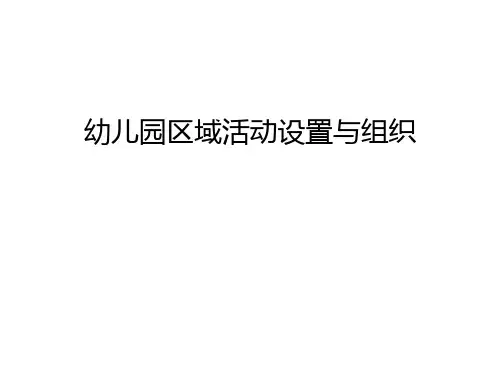 幼儿园区域活动设置与组织幻灯片课件