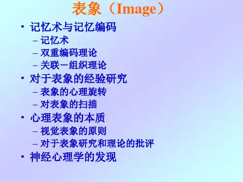 08认知心理学-表象