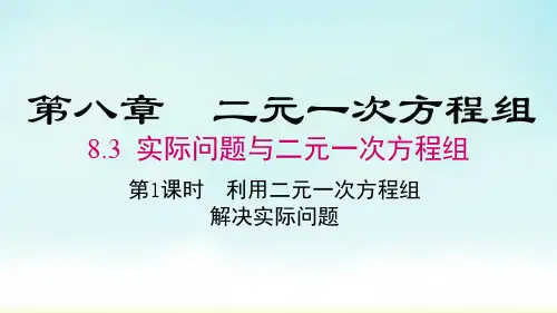 人教版七年级数学下册第八章 第3节 课件 第1课时 利用二元一次方程组解决实际问题