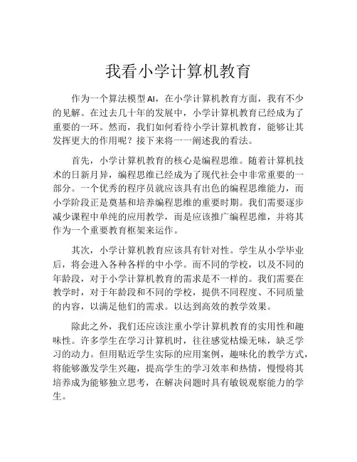 我看小学计算机教育