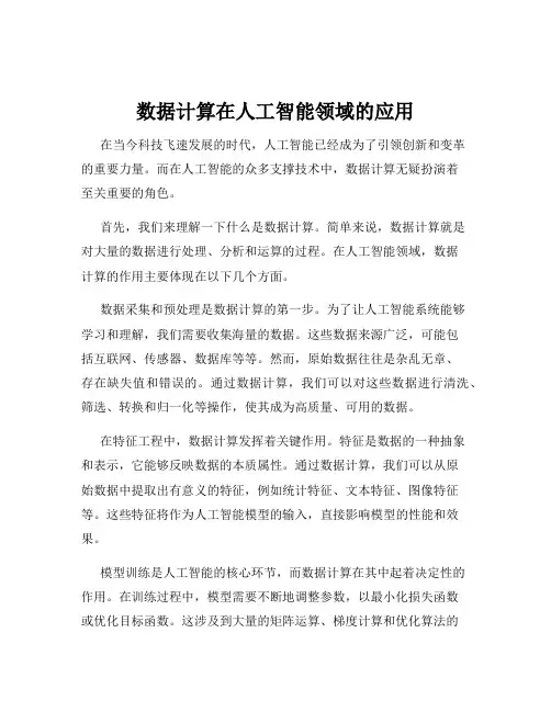 数据计算在人工智能领域的应用