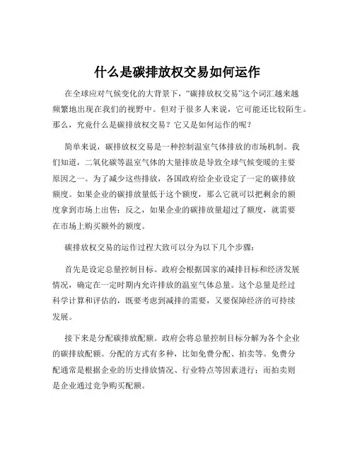 什么是碳排放权交易如何运作