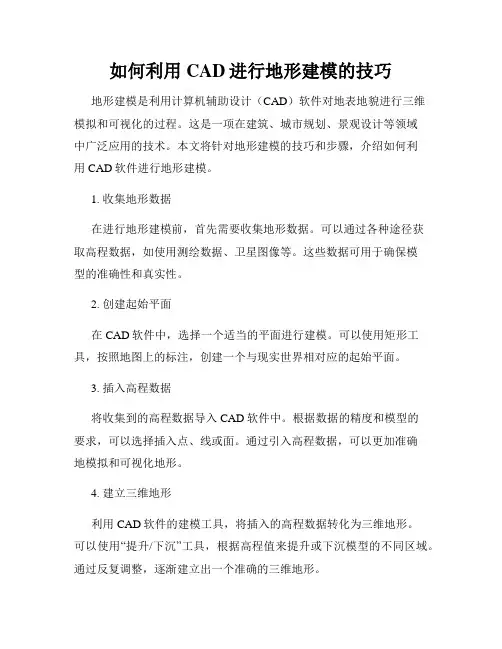 如何利用CAD进行地形建模的技巧