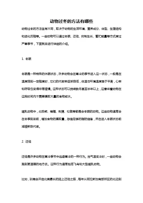 动物过冬的方法有哪些
