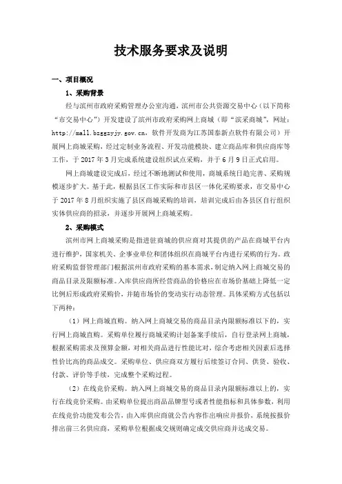 技术服务要求及说明