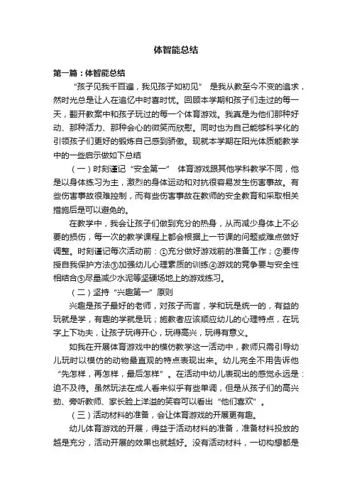 体智能总结