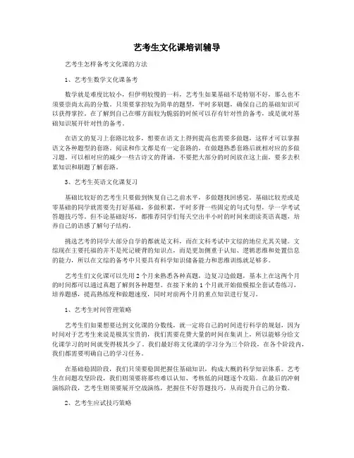 艺考生文化课培训辅导