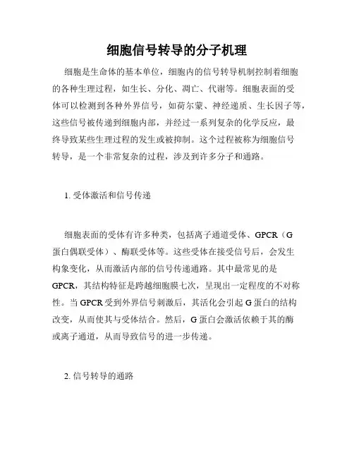细胞信号转导的分子机理