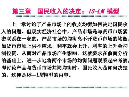 第3章 国民收入的决定：IS-LM模型