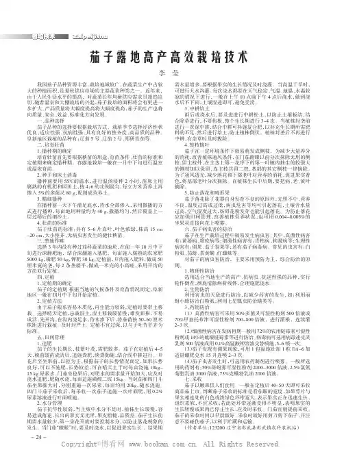 茄子露地高产高效栽培技术