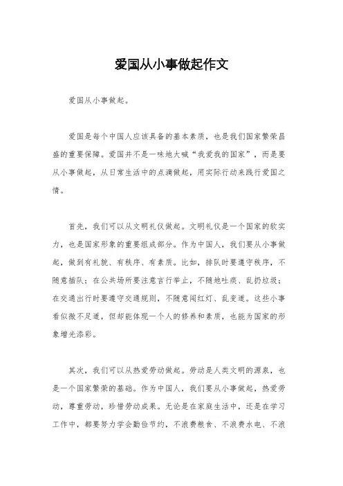 爱国从小事做起作文