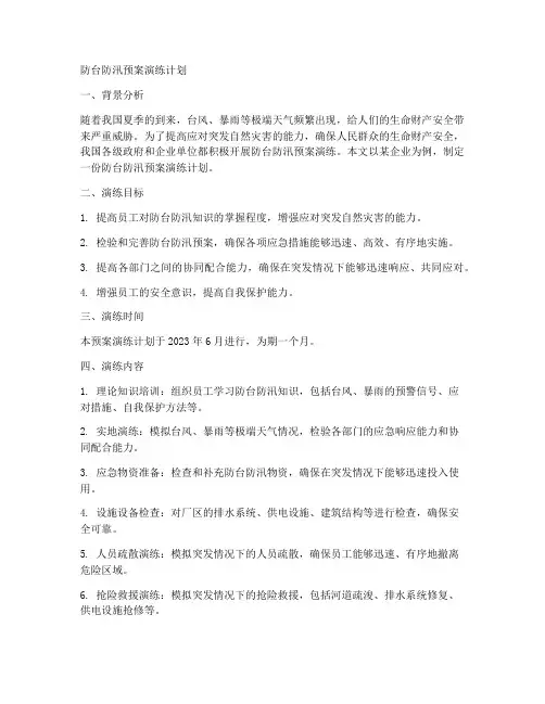 防台防汛预案演练计划
