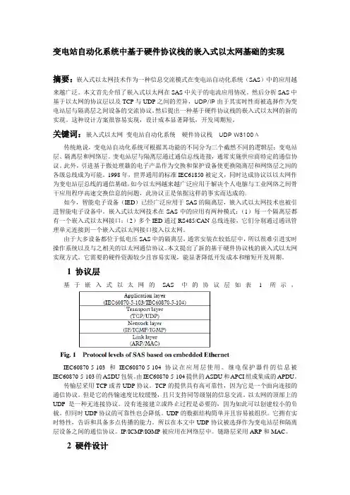变电站自动化系统中基于硬件协议栈的嵌入式以太网基础的实现