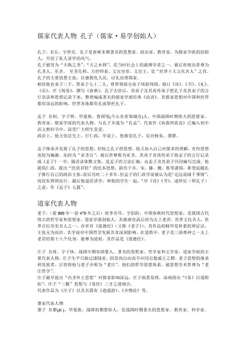 儒家代表人物 孔子