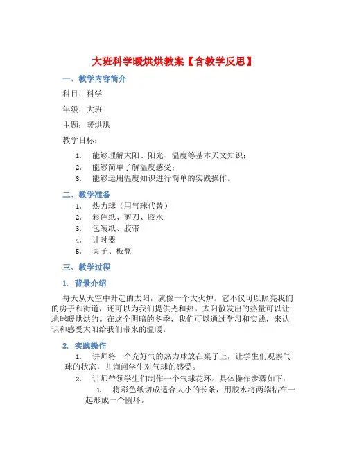 大班科学暖烘烘教案【含教学反思】 (2)