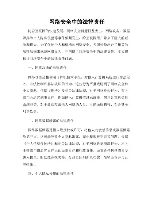网络安全中的法律责任