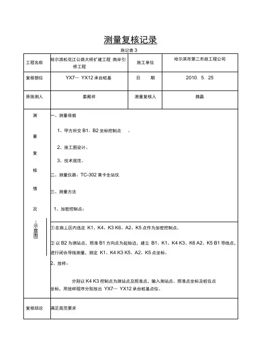 测量复核记录