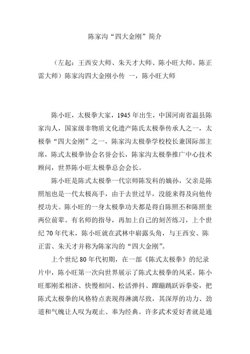 陈家沟“四大金刚”简介