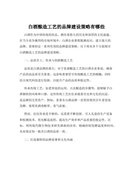 白酒酿造工艺的品牌建设策略有哪些