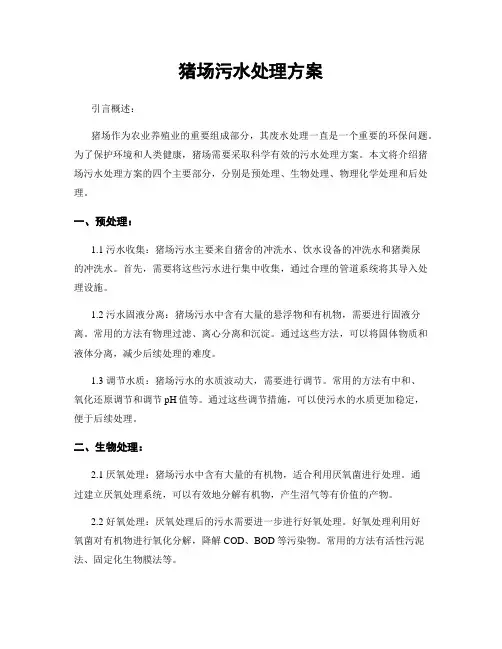 猪场污水处理方案