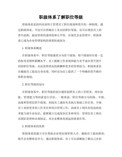 职级体系了解职位等级