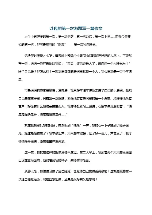 以我的第一次为题写一篇作文