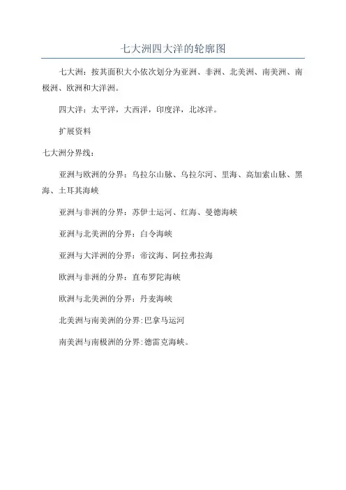 七大洲四大洋的轮廓图