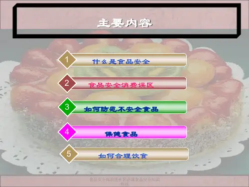 食品安全知识进社区讲课食品安全知识培训课件