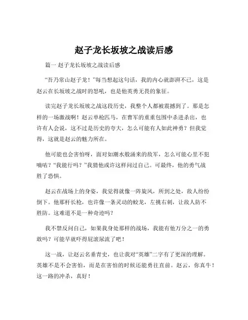 赵子龙长坂坡之战读后感