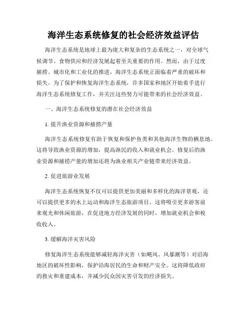 海洋生态系统修复的社会经济效益评估