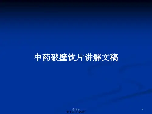 中药破壁饮片讲解文稿PPT教案